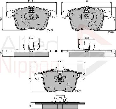 Comline ADB01593 - Bremsbelagsatz, Scheibenbremse alexcarstop-ersatzteile.com