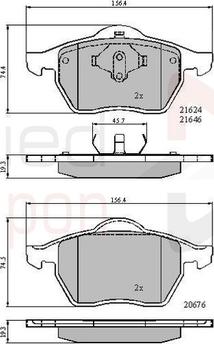 Comline ADB01092 - Bremsbelagsatz, Scheibenbremse alexcarstop-ersatzteile.com