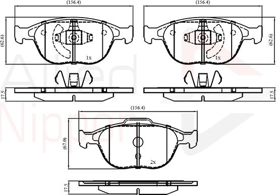 Comline ADB01150 - Bremsbelagsatz, Scheibenbremse alexcarstop-ersatzteile.com