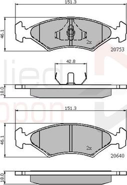 Comline ADB0118 - Bremsbelagsatz, Scheibenbremse alexcarstop-ersatzteile.com