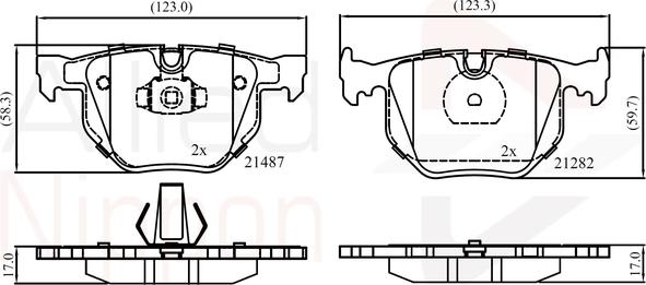 Comline ADB01205 - Bremsbelagsatz, Scheibenbremse alexcarstop-ersatzteile.com