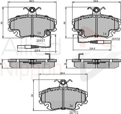 Comline ADB1431 - Bremsbelagsatz, Scheibenbremse alexcarstop-ersatzteile.com