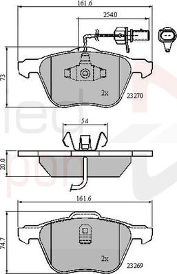 Comline ADB11136 - Bremsbelagsatz, Scheibenbremse alexcarstop-ersatzteile.com