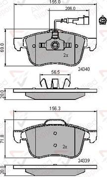 Textar 24339 205  0 5 - Bremsbelagsatz, Scheibenbremse alexcarstop-ersatzteile.com