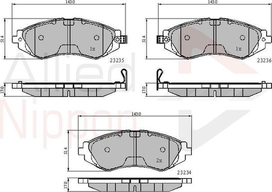 Comline ADB3435 - Bremsbelagsatz, Scheibenbremse alexcarstop-ersatzteile.com