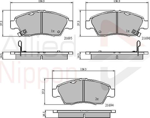 Comline ADB3555 - Bremsbelagsatz, Scheibenbremse alexcarstop-ersatzteile.com