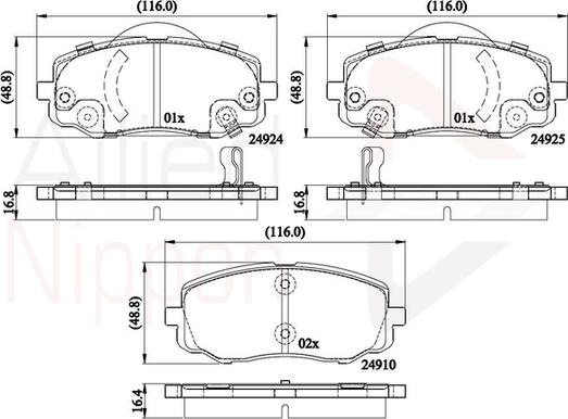 Comline ADB36008 - Bremsbelagsatz, Scheibenbremse alexcarstop-ersatzteile.com