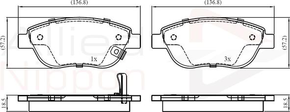 Comline ADB31038 - Bremsbelagsatz, Scheibenbremse alexcarstop-ersatzteile.com