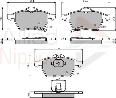 Comline ADB31167 - Bremsbelagsatz, Scheibenbremse alexcarstop-ersatzteile.com