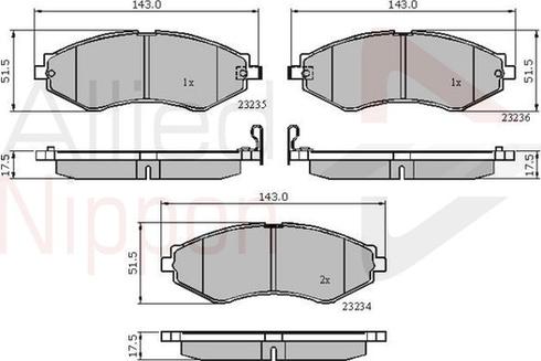 Comline ADB31189 - Bremsbelagsatz, Scheibenbremse alexcarstop-ersatzteile.com