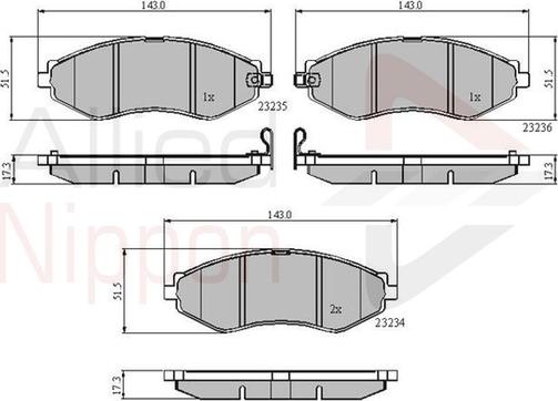 Comline ADB31188 - Bremsbelagsatz, Scheibenbremse alexcarstop-ersatzteile.com