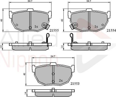 Comline ADB3805 - Bremsbelagsatz, Scheibenbremse alexcarstop-ersatzteile.com