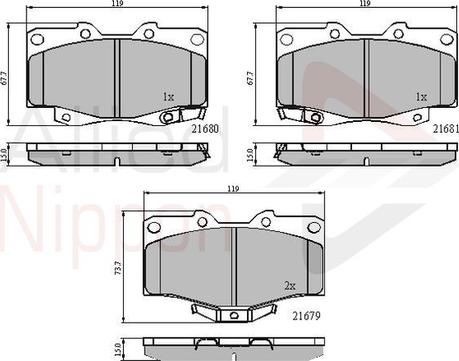 Comline ADB3333 - Bremsbelagsatz, Scheibenbremse alexcarstop-ersatzteile.com