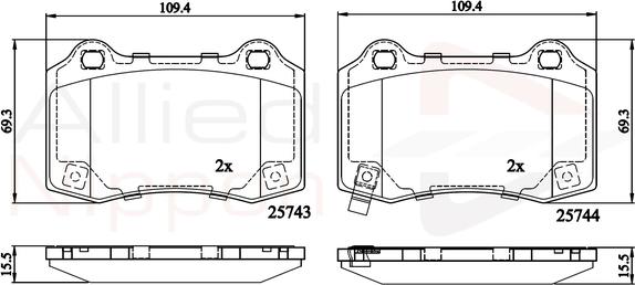 Comline ADB32308 - Bremsbelagsatz, Scheibenbremse alexcarstop-ersatzteile.com