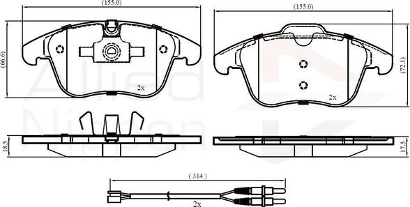 Comline ADB22002 - Bremsbelagsatz, Scheibenbremse alexcarstop-ersatzteile.com