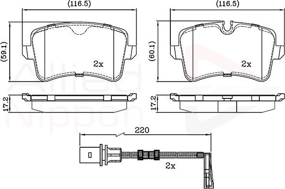 Comline ADB22121 - Bremsbelagsatz, Scheibenbremse alexcarstop-ersatzteile.com