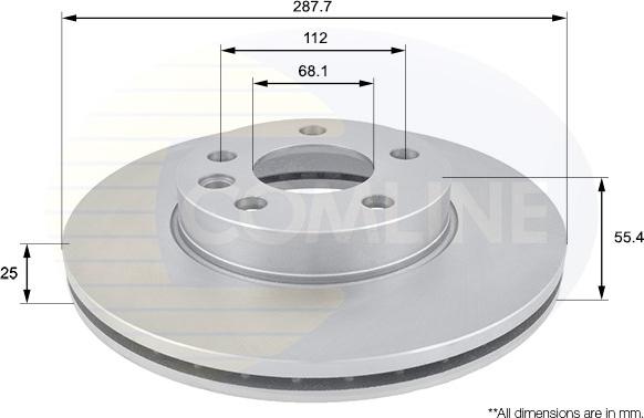 Comline ADC1418V - Bremsscheibe alexcarstop-ersatzteile.com