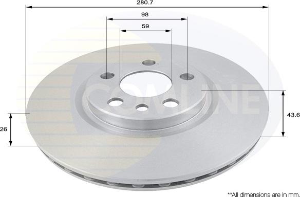 Comline ADC1522V - Bremsscheibe alexcarstop-ersatzteile.com