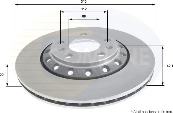 Comline ADC2609V - Bremsscheibe alexcarstop-ersatzteile.com