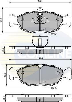 Comline CBP0134 - Bremsbelagsatz, Scheibenbremse alexcarstop-ersatzteile.com