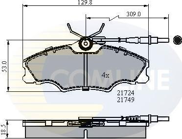 Comline CBP1433 - Bremsbelagsatz, Scheibenbremse alexcarstop-ersatzteile.com