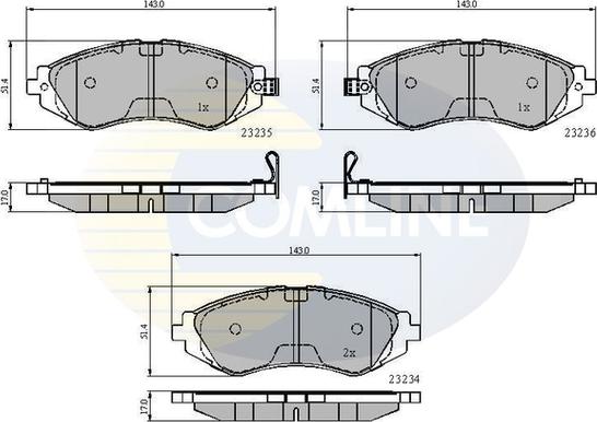 Comline CBP3435 - Bremsbelagsatz, Scheibenbremse alexcarstop-ersatzteile.com