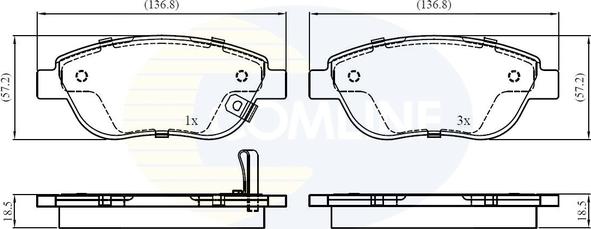 Comline CBP31038 - Bremsbelagsatz, Scheibenbremse alexcarstop-ersatzteile.com