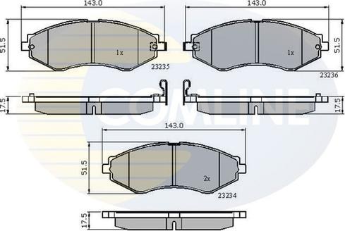 Comline CBP31189 - Bremsbelagsatz, Scheibenbremse alexcarstop-ersatzteile.com