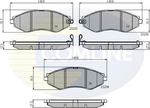 Comline CBP31188 - Bremsbelagsatz, Scheibenbremse alexcarstop-ersatzteile.com