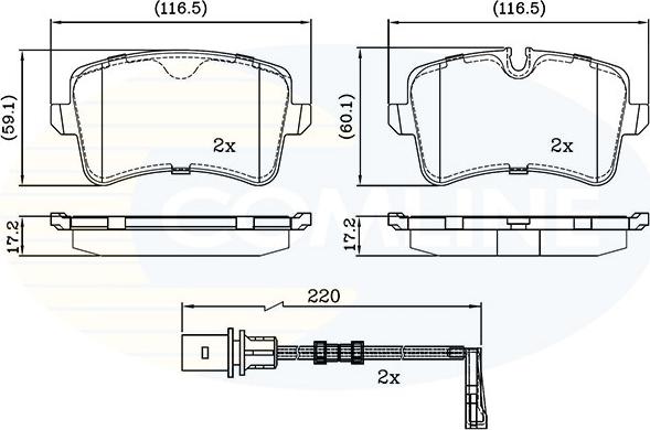 Comline CBP22121 - Bremsbelagsatz, Scheibenbremse alexcarstop-ersatzteile.com