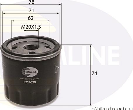 Comline EOF039 - Ölfilter alexcarstop-ersatzteile.com