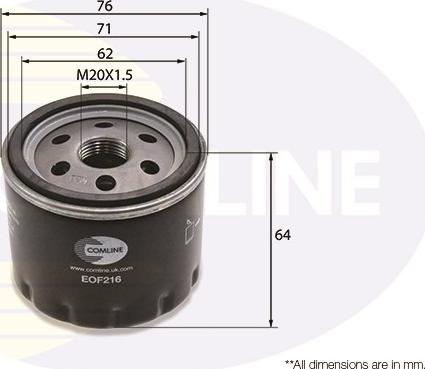 Comline EOF216 - Ölfilter alexcarstop-ersatzteile.com