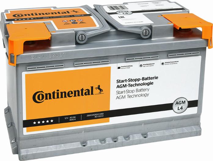 Continental 2800012007280 - Starterbatterie alexcarstop-ersatzteile.com