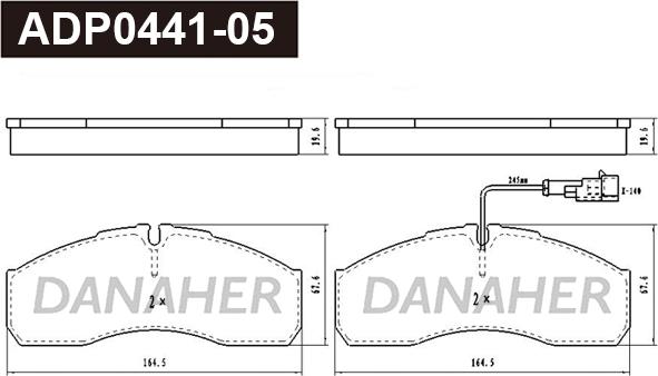 Danaher ADP0441-05 - Bremsbelagsatz, Scheibenbremse alexcarstop-ersatzteile.com