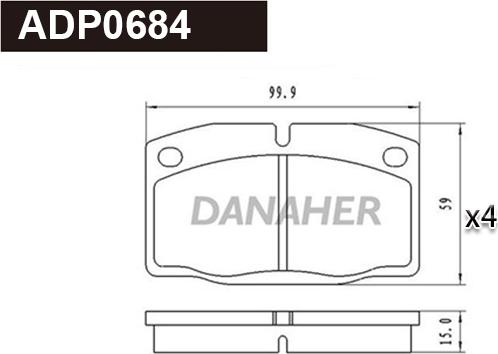 Danaher ADP0684 - Bremsbelagsatz, Scheibenbremse alexcarstop-ersatzteile.com