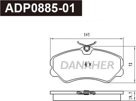 Danaher ADP0885-01 - Bremsbelagsatz, Scheibenbremse alexcarstop-ersatzteile.com