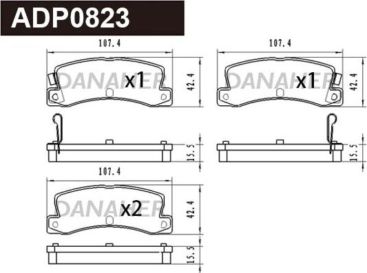 Danaher ADP0823 - Bremsbelagsatz, Scheibenbremse alexcarstop-ersatzteile.com