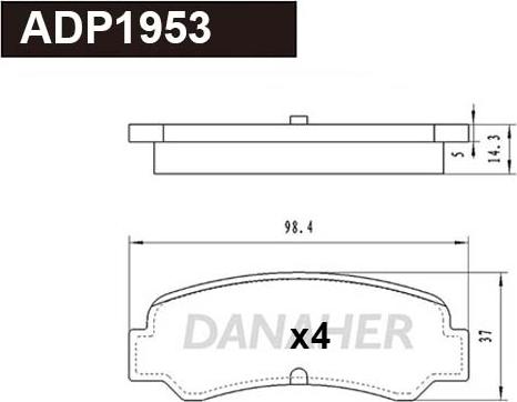 Danaher ADP1953 - Bremsbelagsatz, Scheibenbremse alexcarstop-ersatzteile.com