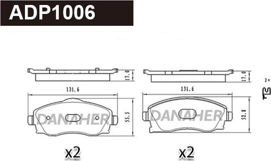 Danaher ADP1006 - Bremsbelagsatz, Scheibenbremse alexcarstop-ersatzteile.com