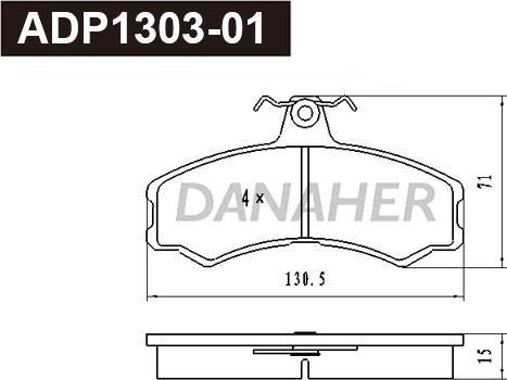 Danaher ADP1303-01 - Bremsbelagsatz, Scheibenbremse alexcarstop-ersatzteile.com