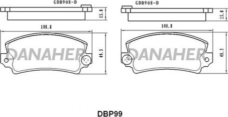 Danaher DBP99 - Bremsbelagsatz, Scheibenbremse alexcarstop-ersatzteile.com