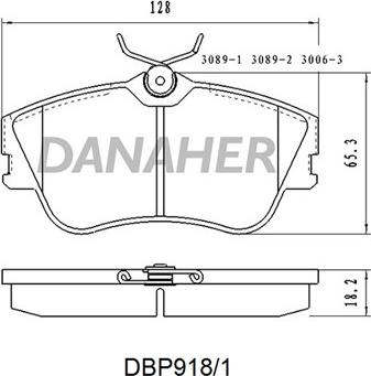 Danaher DBP918/1 - Bremsbelagsatz, Scheibenbremse alexcarstop-ersatzteile.com