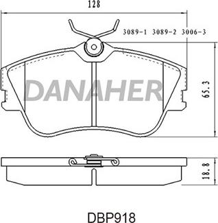 Danaher DBP918 - Bremsbelagsatz, Scheibenbremse alexcarstop-ersatzteile.com