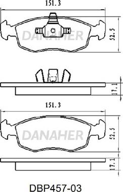 Danaher DBP457-03 - Bremsbelagsatz, Scheibenbremse alexcarstop-ersatzteile.com