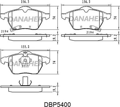 Danaher DBP5400 - Bremsbelagsatz, Scheibenbremse alexcarstop-ersatzteile.com