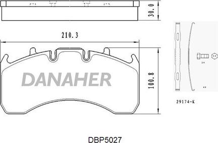 Danaher DBP5027 - Bremsbelagsatz, Scheibenbremse alexcarstop-ersatzteile.com