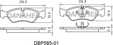 Danaher DBP585-01 - Bremsbelagsatz, Scheibenbremse alexcarstop-ersatzteile.com