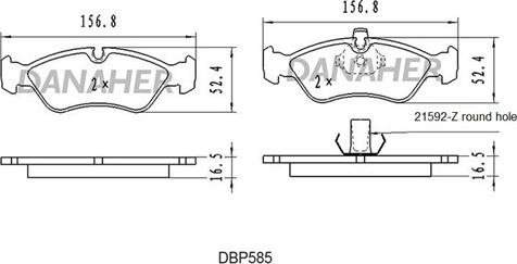 Danaher DBP585 - Bremsbelagsatz, Scheibenbremse alexcarstop-ersatzteile.com