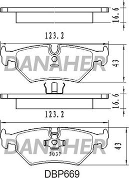 Danaher DBP669 - Bremsbelagsatz, Scheibenbremse alexcarstop-ersatzteile.com