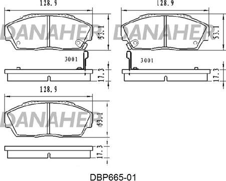 Danaher DBP665-01 - Bremsbelagsatz, Scheibenbremse alexcarstop-ersatzteile.com